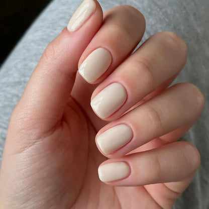 Cashmere creamy beige extra-short press-on nails
