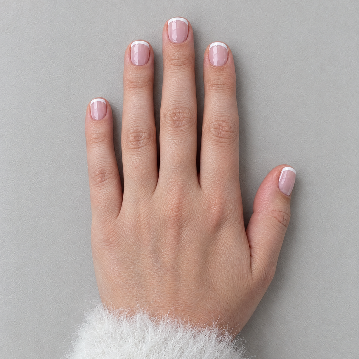 Classic (Extra-Short) French press-on nails in an overhead flat lay matching the original model and sleeve