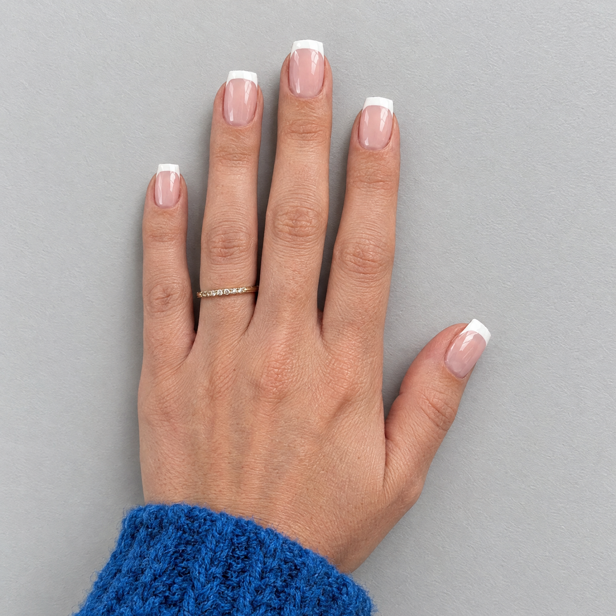 Classic (Square) French press-on nails in an overhead flat lay matching the original model and sleeve