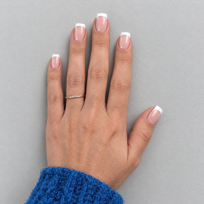 Classic (Square) French press-on nails in an overhead flat lay matching the original model and sleeve