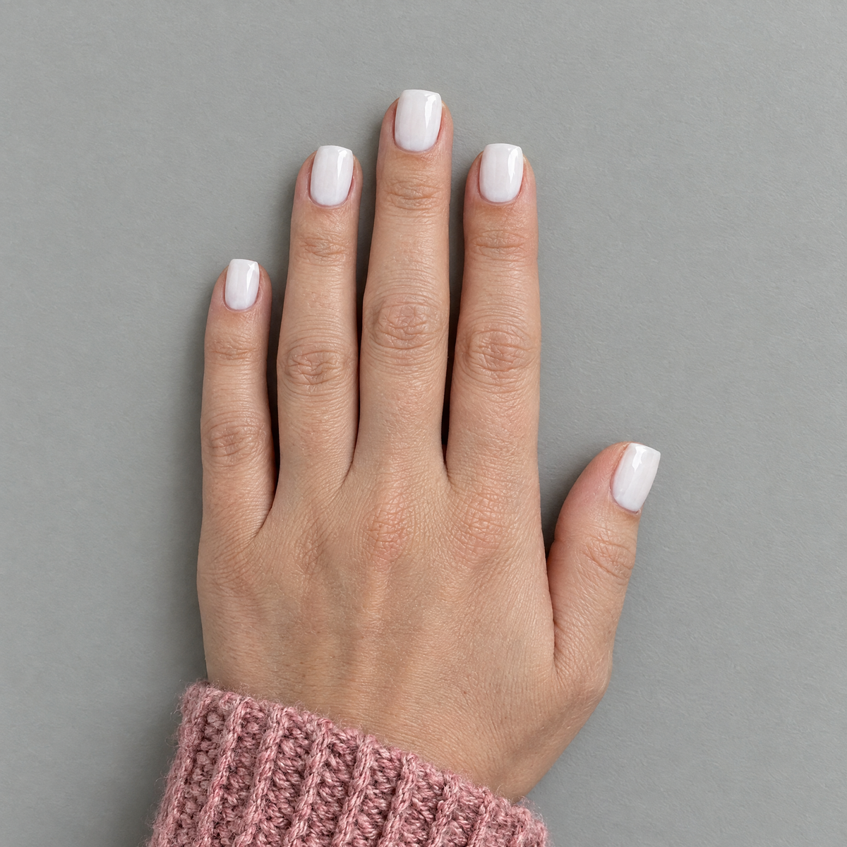 Clean Slate (Extra-Short) press-on nails in an overhead flat lay matching the original model and sleeve
