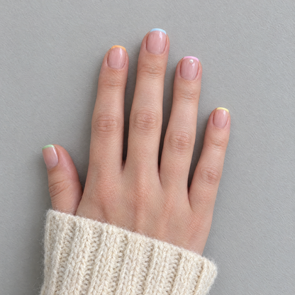 Colour Theory (Extra-Short) press-on nails in an overhead flat lay matching the product style and original sleeve