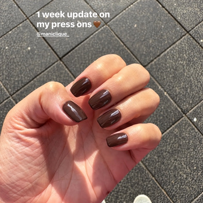Chocolate manicure outdoors